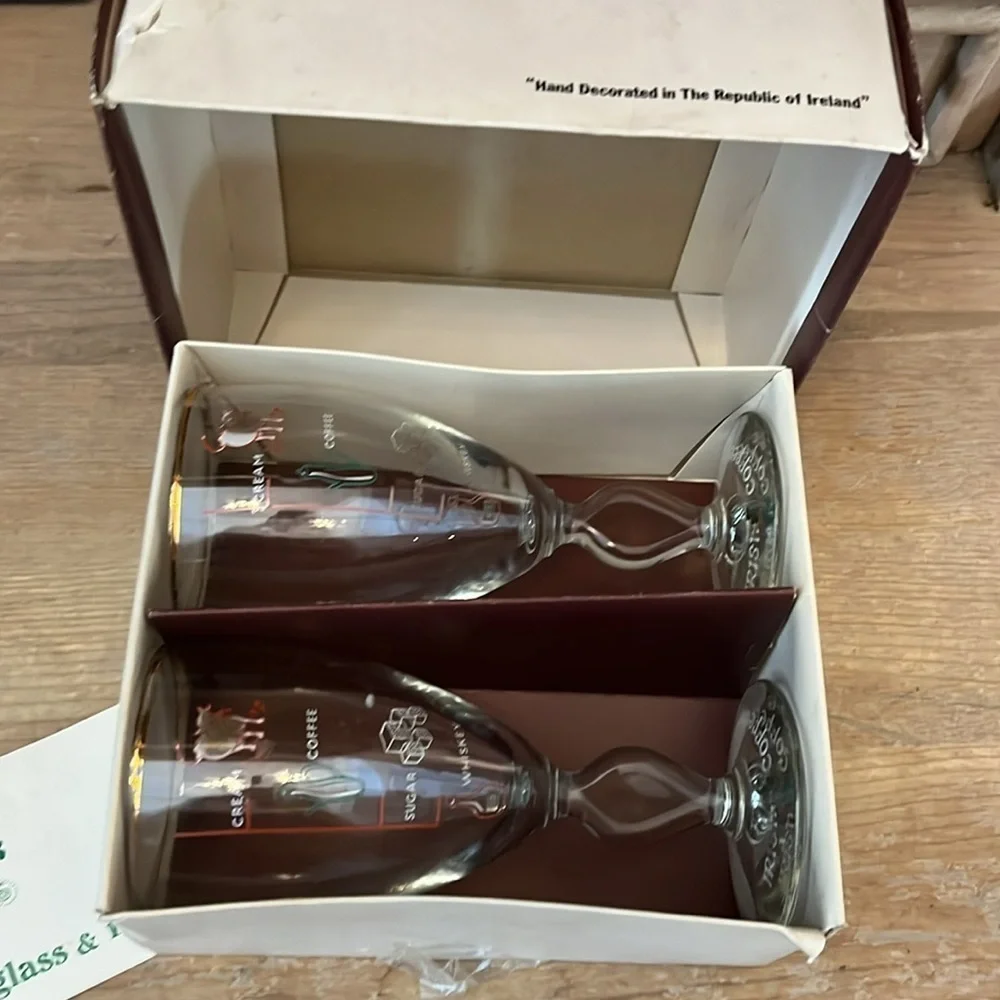 Vintage Schmid Irish Coffee Glasses & Recipe Set of 2